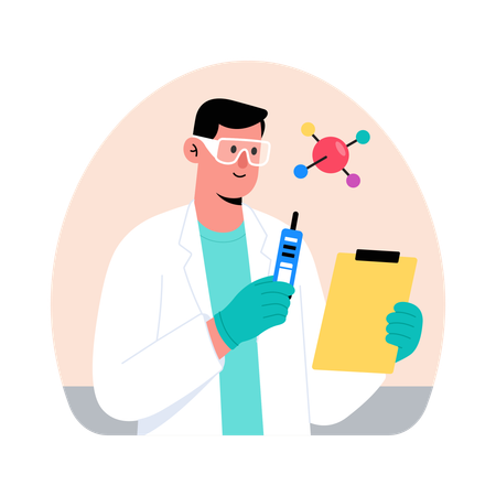 Doctor doing Chemical Analysis  Illustration