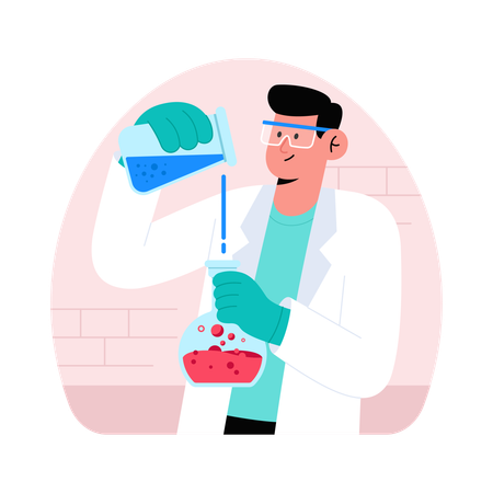 Doctor doing Fluid Mixing  Illustration