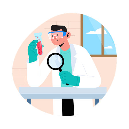 Doctor doing Lab Inspection  Illustration
