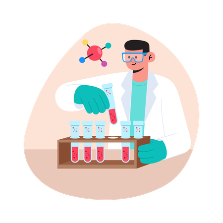 Doctor doing Lab Samples  Illustration