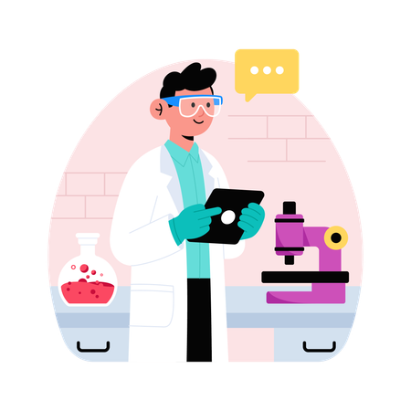 Doctor doing Lab Storage  Illustration