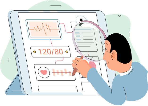 Doctor doing online diagnosis  Illustration