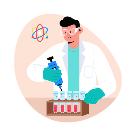 Doctor doing Solution Testing  Illustration