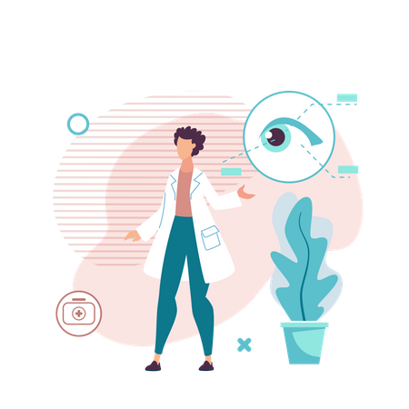 Doctor Explain Eye Anatomy  Illustration