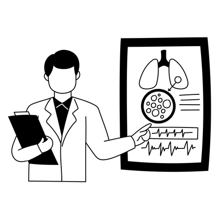 Doctor explains medical diagnosis  Illustration