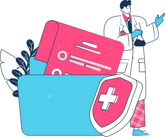 Doctor giving medical prescriptions Illustration