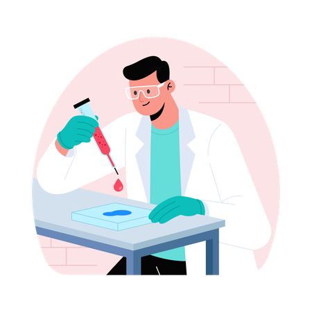 Doctor using Syringe  Illustration