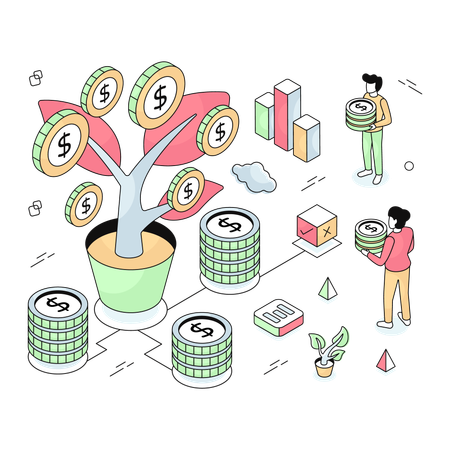 Dollar Plant Illustration