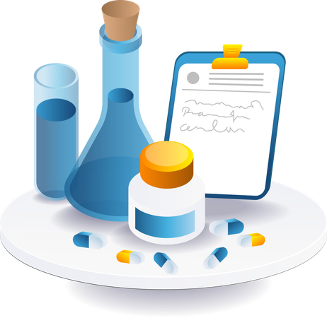 Drug laboratory recipe  Illustration