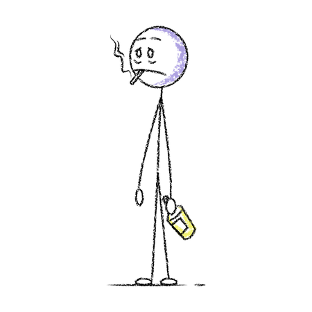 Drunken Stickman  Illustration