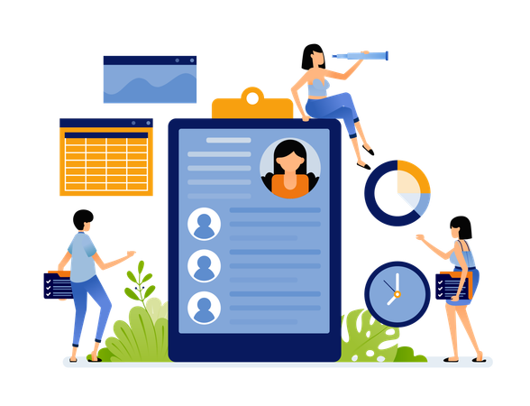 Employee finding new job submitting application for new job  Illustration