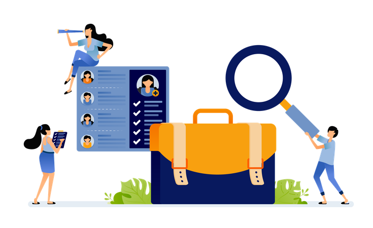 Employee finding new job submitting application for new job  Illustration