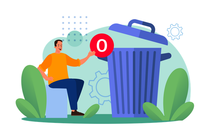 Empty trash  Illustration