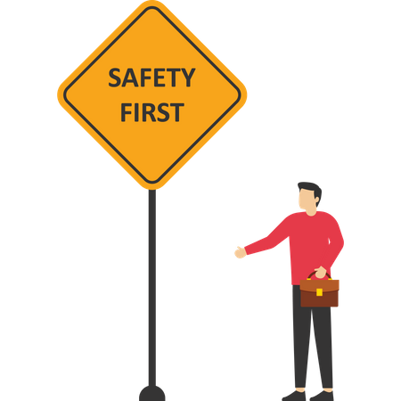 Engineers put the word safety first  Illustration