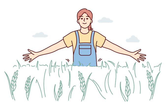 Farmer with fresh harvest  Illustration