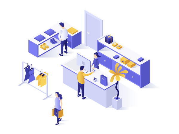 Fashion retail and shopping  Illustration
