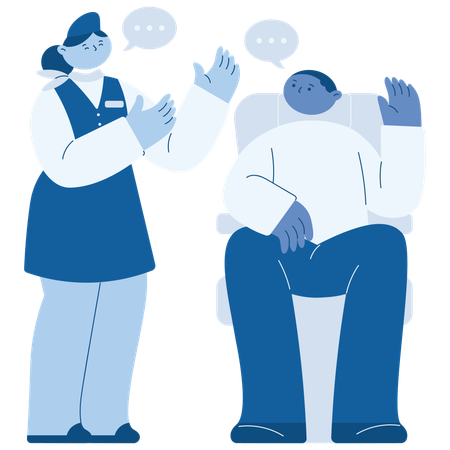 Friendly Cabin Crew providing Service  Illustration