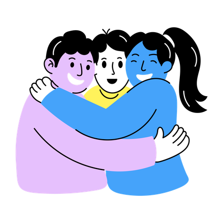 Friends doing Group hug  Illustration