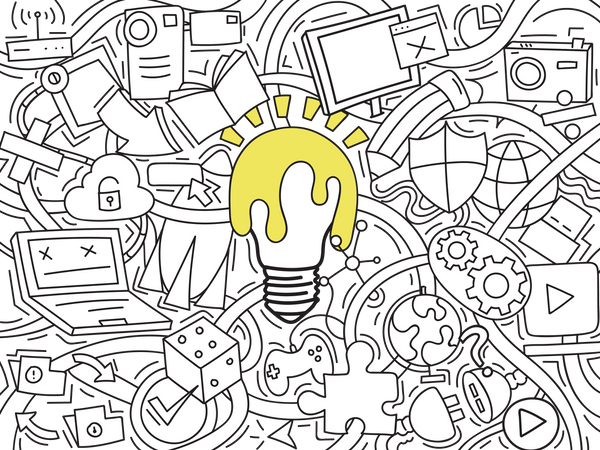 Gadgets Doodle art Illustration