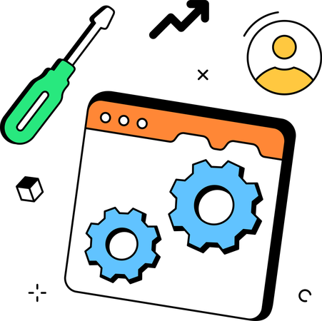 Gear Settings Browser Window  Illustration