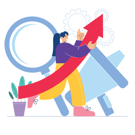 Girl announcing job  Illustration