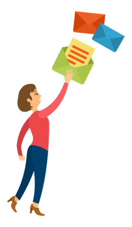Girl checking email  Illustration