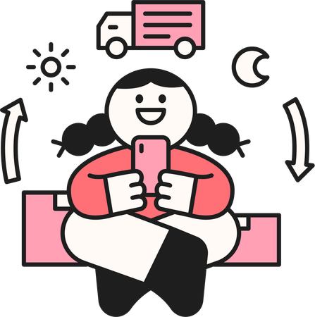 Girl doing mobile shopping  Illustration
