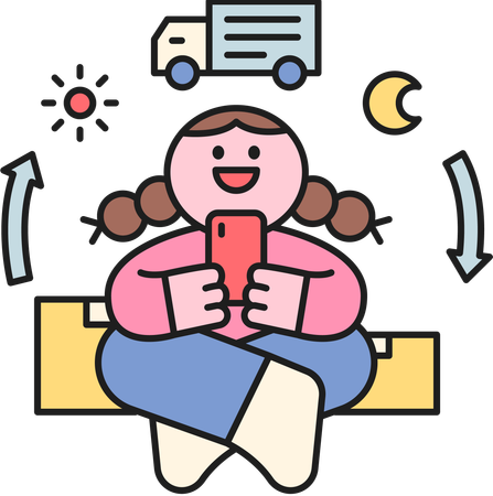 Girl doing mobile shopping  Illustration