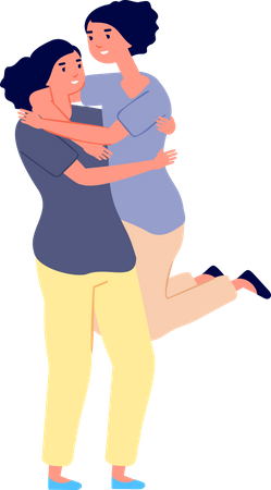 Girl enjoying together  Illustration