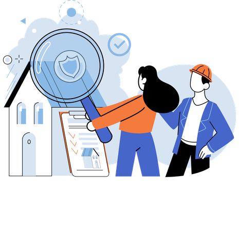 Girl find home policy  Illustration