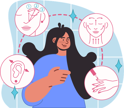 Girl getting beauty service  Illustration