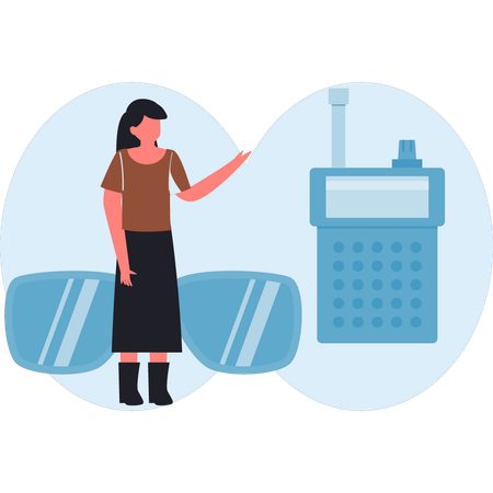 Girl showing cyber crime threats  Illustration