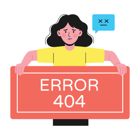 Girl showing Error Display  Illustration