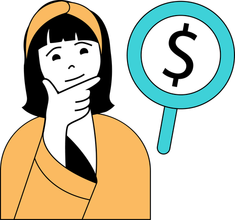 Girl targeting on financial goal  Illustration