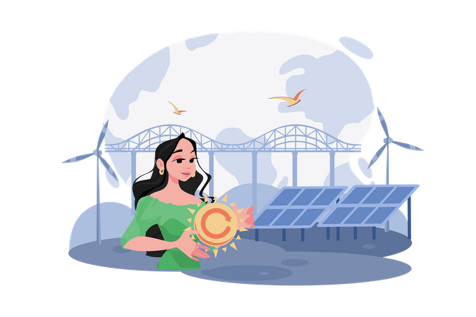 Green Electricity  Illustration