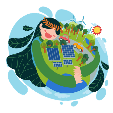 Green global  Illustration
