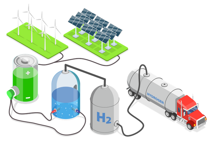 Green Hydrogen  Illustration
