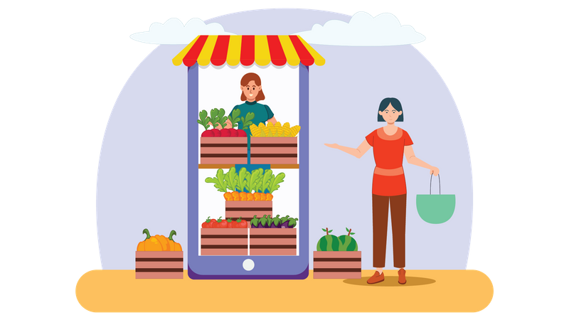 Grocery app  Illustration