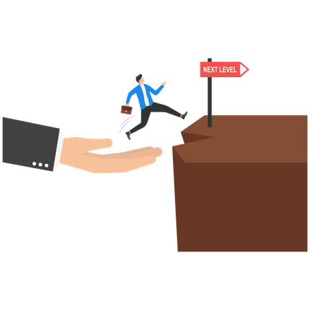 Hand helping businessman  Illustration