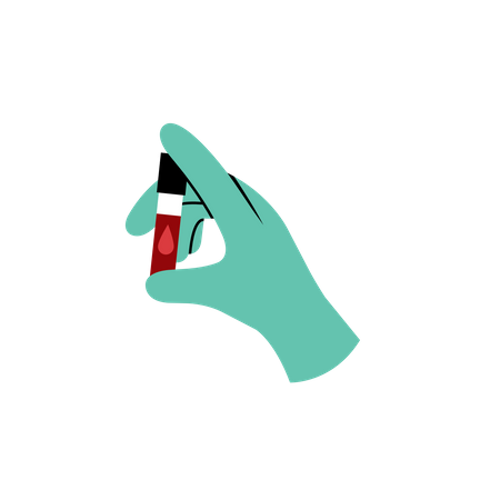 Hand Holding Blood Sample  Illustration