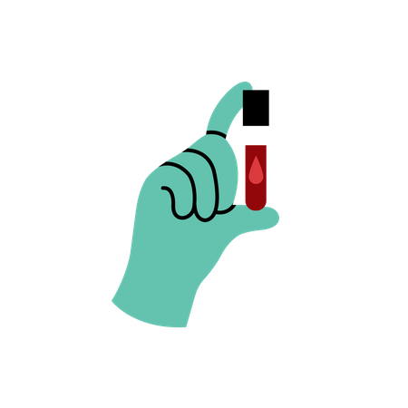 Hand Holding Blood Sample  Illustration