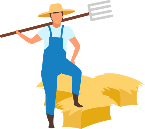 Hay Harvesting  Illustration