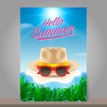 Hello summer background  Illustration