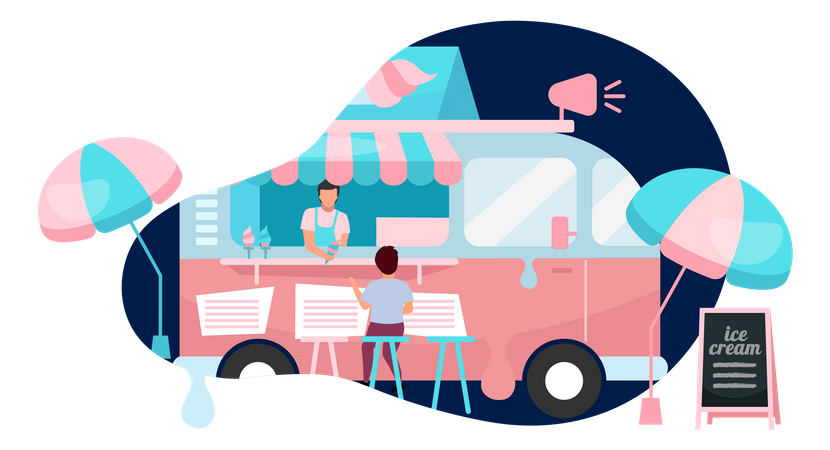 Ice cream food truck  Illustration