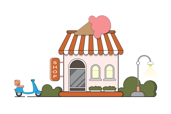 Ice cream store  Illustration