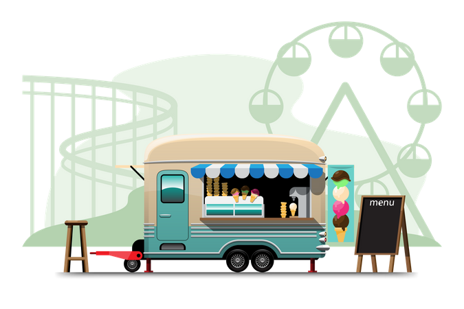 Ice Cream Van  Illustration