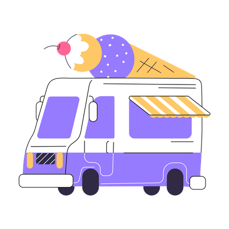 Ice Cream Van  Illustration