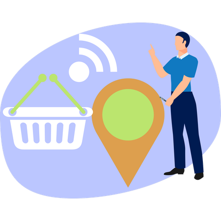 Image illustrating how to use Google Maps for locating the best shopping deals in your area  Illustration