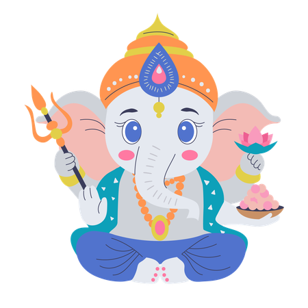 Indian god Ganesh  Illustration