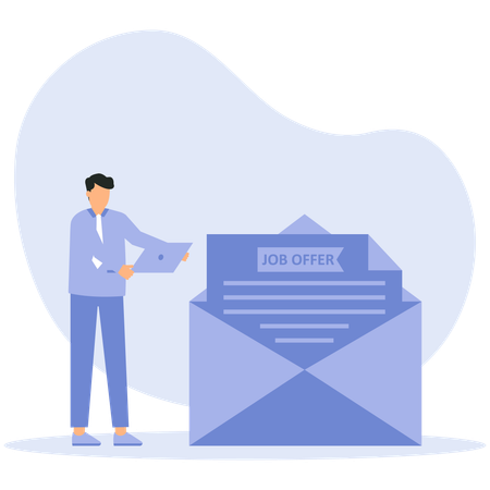 Job offer and recruitment search  Illustration